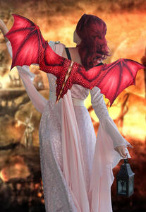 Ecowalson Halloween Dragon Wing decoración carnaval fiesta Animal disfraz para adulto niño y niña niños dragón Cosplay mascarada - Product Image 2