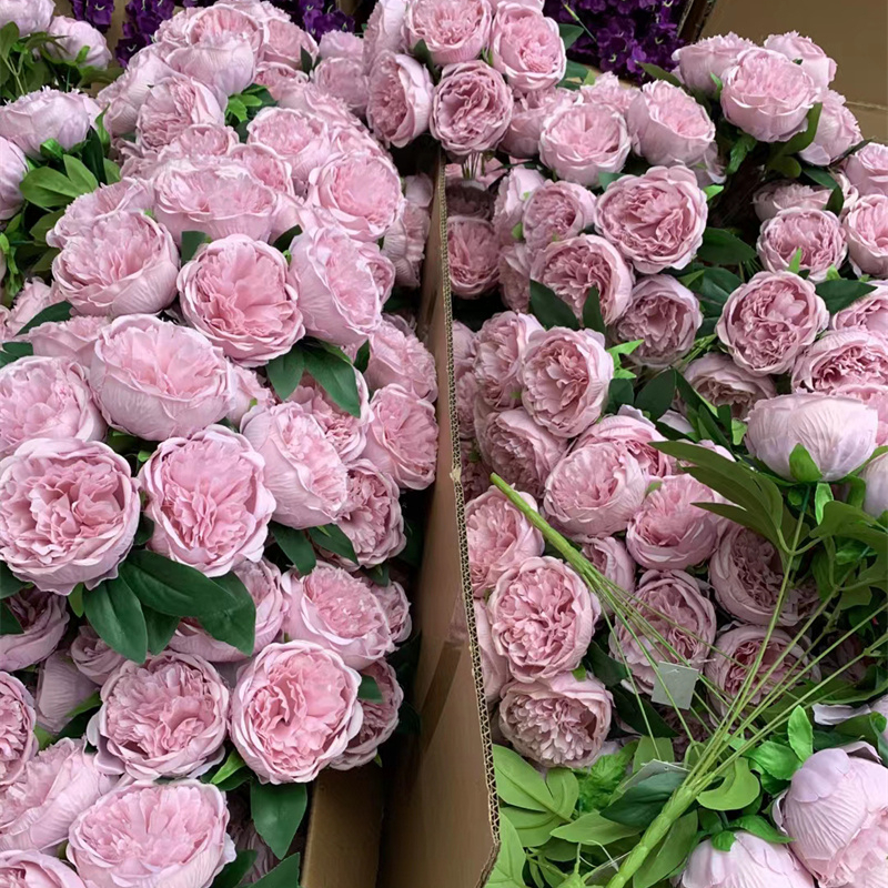 S02491 Home wedding bouquet artificial flower bouquet 5 heads peony flowers 7 heads exquisite peonies artificial flower bunch