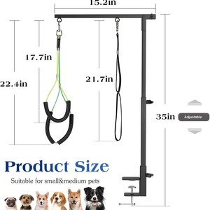 Soporte Ajustable y Plegable para Peluquería Canina y Felina, de Acero Inoxidable, Antirrayaduras, Seguro para Recortar - Product Image 5