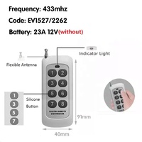 433 Mhz Télécommande Apprentissage Code 1527 Modules RF sans fil 2 4 6 8 Bouton Antenne Portée 1000m Longue Portée Ouvre-Porte Sans Clone