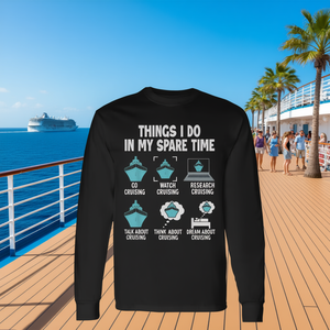 Les choses que je fais dans mon temps libre T-shirt à manches longues pour les amateurs de croisières - Product Image 3