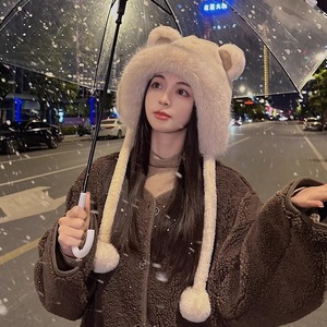 Oreilles douces et mignonnes en peluche tricoté femmes hiver Version coréenne chaud et froid polaire Protection des oreilles <span class=keywords><strong>chapeau</strong></span> renne ours moelleux <span class=keywords><strong>chapeau</strong></span> - Product Image 5