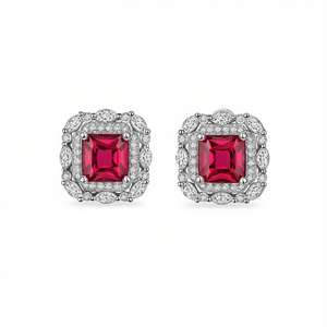 Orecchini a Perno Gialli E2471, Taglio Principessa, Geometrici, Placcati in Argento, Gioielli Classici da Donna per Feste - Product Image 1