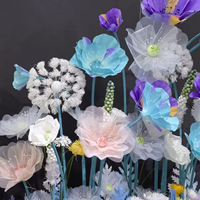 Fleurs géantes en papier personnalisées, décorations florales pour mariage, événements, ensemble d'arrangements de coquelicots et pissenlits sur pied