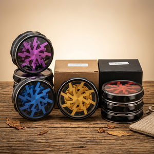 Aluminum Alloy Metal <b>Herb</b> <b>Grinder</b> Lightning Bolt Design Manual <b>Grinder</b> Smoking Accessory 63mm 4-Layer - Product Image 2