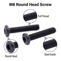 Vis à tête plate en acier au carbone noir oxydé sur mesure, tailles de filetage en pouces M1-M5, vis cruciformes miniatures pour ordinateur