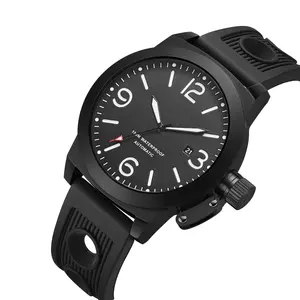 San martin — montres de plongée automatique pour hommes, 10atm, 100 m, résistantes à l'eau, en acier inoxydable 316L, marqueurs de mains lumineuses