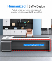 Bureau de direction minimaliste moderne, ensemble bureau et chaise, table de patron, mobilier de bureau