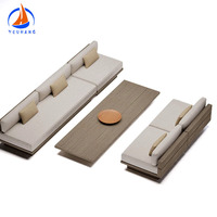 Canapé d'extérieur en teck blanc du Sri Lanka, mobilier de jardin, ensemble de salle à manger d'extérieur noir de style Istanbul Turquie, cheminée de balcon
