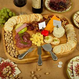 Planche à découper en bambou pour fromage, charcuterie avec couteau Sete Assiette <span class=keywords><strong>de</strong></span> service, beau cadeau pour maman, plateau en bois Plateau à fromage - Product Image 3