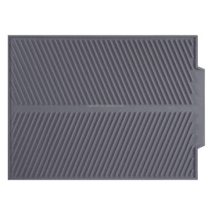 Tapis de séchage de vaisselle en silicone avec rebord de drainage intégré, tapis antidérapant et isolant thermique pour comptoir de cuisine - Product Image 1