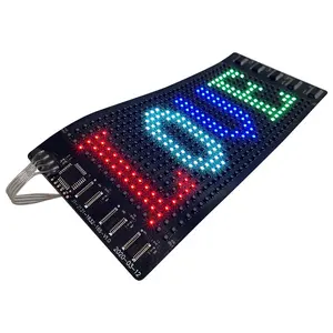 모바일 APP 프로그래밍 가능 사인 RGB 유연한 LED 디스플레이 16*32 픽셀 모듈 매트릭스 표시 LED 마스크 화면 LED 캡 가방 티셔츠 DIY
