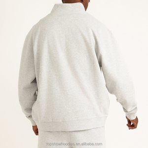 OEM <span class=keywords><strong>felpa</strong></span> personalizzata mezza Zip 100% <span class=keywords><strong>cotone</strong></span> organico oversize quarto di Zip per gli uomini - Product Image 2