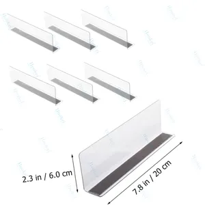 Plastic PVC Commodity Divider Store Goods Separator Clear Shelf Dividers For Closets Small Storage L Shaped Side Bookshelf