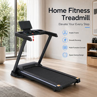 Tapis roulant K-FIT GSTG-4810, 15 niveaux d'inclinaison automatique, 16 km/h, moteur 3 CV, 24 programmes, musique Bluetooth, bande lumineuse LED, fitness à domicile