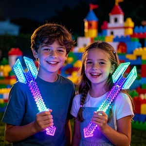 Nuevo Juguete de Sable de Luz para Niños Famoso en Internet - Espada Láser Brillante de Doble Cabeza, Silenciosa y Genial para Niños, Juguete de Cuchillo para el Juego <span class=keywords><strong>Minecraft</strong></span> - Product Image 5
