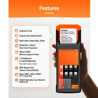 Android 13 14 3G 4G Wifi 8-Core Paiement Pos Terminal Caisse Enregistreuse Portable Mobile Pos Machine Restaurant Logiciel Pos Système