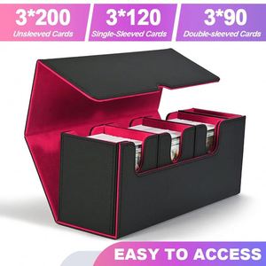 Boîte de rangement pour cartes TCG grande capacité 4-en-1 en cuir PU écologique pour jeux de société TCG - Product Image 2