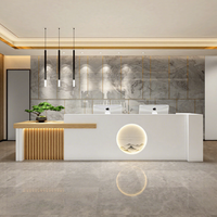 Nouveau bureau d'accueil en bois de style chinois pour bureaux, salons de beauté et bars - Utilisation commerciale multifonctionnelle