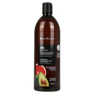 Gel de ducha Thader Pharma 1000 ml con extracto de pomelo y aceite de aguacate para piel seca - Product Image 1