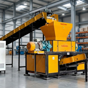 Broyeur de déchets solides municipaux de qualité supérieure, à double arbre, capacité de 5000+ kg/h, machine de broyage de plastique robuste - Product Image 1