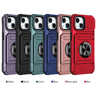 Coque de protection avec fentes pour cartes et support magnétique pour iPhone 17 16 15 14 13 Pro Max Pro 7 8 Plus