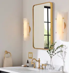 موجزة نمط ضيق معدنيا الحديد الإطار مرآة إطار الصورة ديكور المنزل الحمام الأثاث مرآة حائط