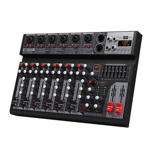 MX6 Factory Price 6 Channels broadcast console mixer Mini Audio Mixer for Family KTV <b>USB</b>/BT 18 99 Effects Record - Product Image 2