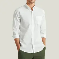 Shirts Formal Shirts Custom White Office Men's Shirts Plain Solid Color Slim Fit Long Sleeve Formal Shirts For Men