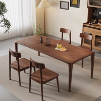 Table de salle à manger rectangulaire en bois massif de noyer noir d'Amérique du Sud, grand plateau, bureau d'atelier pour salon et usage domestique