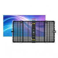 Pantalla LED Transparente de Alquiler P3.91 P7.81 de 500x1000mm, Pantalla de Video Programable para Exteriores, Ideal para Espectáculos