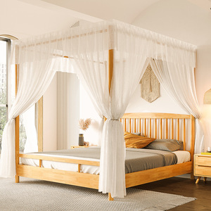 <span class=keywords><strong>Lit</strong></span> à baldaquin moderne en bois massif avec moustiquaire, <span class=keywords><strong>lit</strong></span> simple et double <span class=keywords><strong>pour</strong></span> chambre principale, <span class=keywords><strong>lit</strong></span> plateforme à baldaquin <span class=keywords><strong>pour</strong></span> chambre d'hôtes - Product Image 1