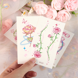Ultimo 105x60MM adesivi di bellezza del <span class=keywords><strong>tatuaggio</strong></span> incandescente nel buio farfalla fiori luminosi tatuaggi temporanei per donne ragazze - Product Image 5