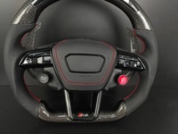 Volant en fibre de carbone pour Audi S4 S5 S6 S7 A3 A4 A5 A6 A7 Q3 Q5 Q7, volant sport en cuir perforé personnalisé