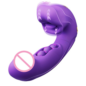 Rotating Ball <b>Vibrator</b> with Wide Mouth Interlocking Tongue, 1 Vibration Mode & 5 Lick Suck Modes Women Self Pleasure Adult toy - Product Image 1