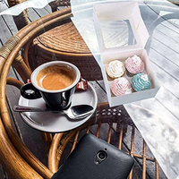 Impression personnalisée De Noël Gâteau Kraft Papier Boîte 4 Tenir Boulangerie Gâteau Boîte Avec Fenêtre