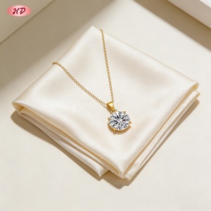 Jewelry Wholesale Trendy Brass 18K Gold Plated Lab Created Zircon Pendant Necklace <b>Collar</b> Chapado En Oro <b>for</b> <b>Women</b> Daily Wear - Product Image 3