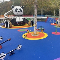 Panda parc à thème jeu personnalisé entraîneur diapositives équipements maison terrain de jeu en plastique intérieur cabane centre de jeu espace amusant pour les enfants