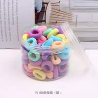 100pcs/box Karet Rambut Mini Warna-warni Elastis Tinggi Tanpa Sambungan untuk Anak