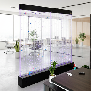 Pantalla divisoria de ambientes interior con pared de burbujas de agua y luces LED de varios colores. - Product Image 3