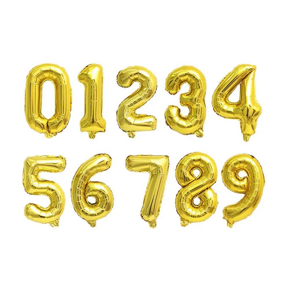Ballon à hélium géant gonflable, en aluminium doré, numéro 1 0 1 2 3 4 5 6 7 8 9