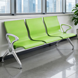 Silla de espera de tres plazas Tsuneyuki H3016 de metal con pasamanos para aeropuerto, estación de tren, banco, uso médico y público - Product Image 1