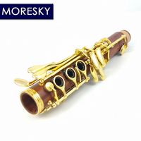 MORESKY Professional Woodwind Clarinet Made of Rosewood and Gold Plated 17 Keys Customizable MC681