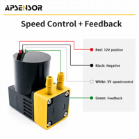 Mini pompe à diaphragme pour analyseur de qualité de l'eau, 12V DC, corps compact et peu encombrant