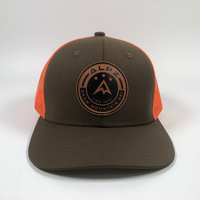 OEM fantaisie Blaze Orange casquettes de Baseball hommes chasse en plein air camionneur chapeaux avec patch en cuir Vintage 6 panneau richardson 112 Snapback