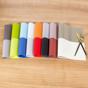 เสื่อรองจานสี่เหลี่ยมแบบเรียบง่าย,แผ่นรองปูโต๊ะ PVC แผ่นฉนวนกันความร้อนกันน้ำแผ่นรองจานชา - Product Image 6