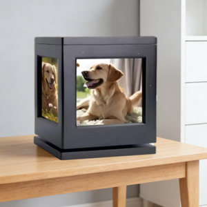 Schwarzer Gedenk sarg Hunde katze Urne Haustier Einäscherung Urne Memory Box Hund Asche Souvenir Box - Product Image 1