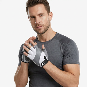 Unisex Half-Finger Breathable Non-Slip for Closure <b>Weight</b> Lifting Gloves Leather Material Wrist Support Gym Training Sports - Product Image 1