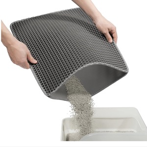 Tapis à litière pour chat en nid d'abeille EVA, rectangulaire, antidérapant, pour contrôler la circulation du sable - Product Image 1
