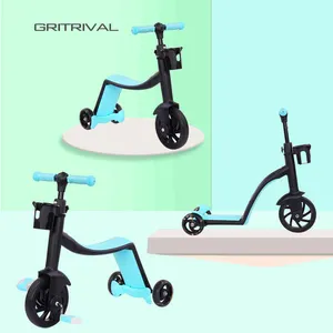 china manufacturer wholesale new 1-3-6 years three wheeled musical three in one 3 in 1 baby children's scooter for children